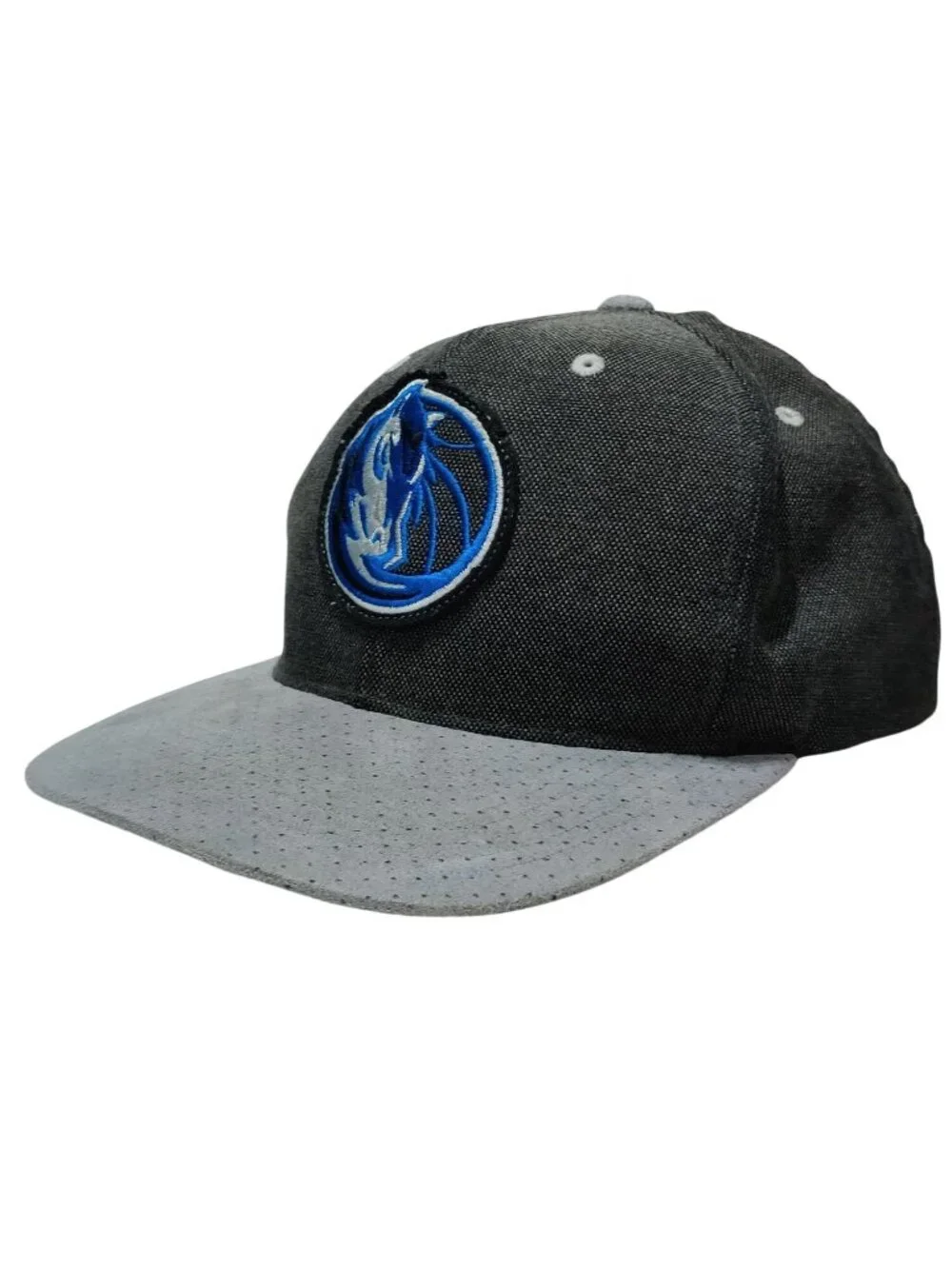 Mitchell & Ness Dallas Mavericks Hat Snapback Gray Black Retro NBA Adjustable